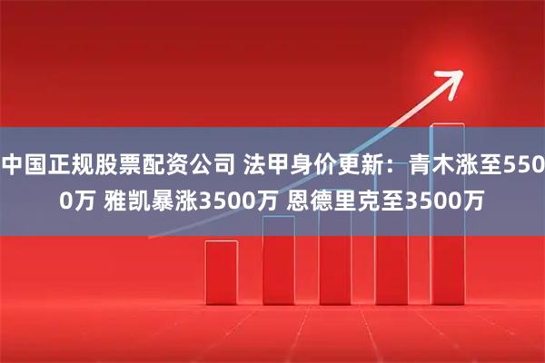 中国正规股票配资公司 法甲身价更新：青木涨至5500万 雅凯暴涨3500万 恩德里克至3500万